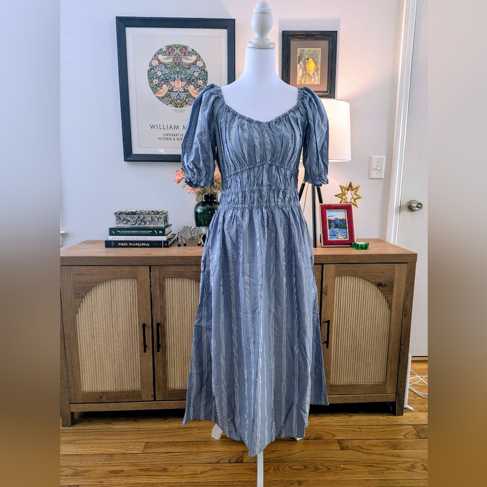 a.n.a Blue and White Striped Dress - Picture 5 of 5